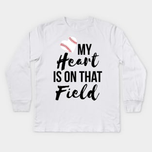 My heart is on that field T-shirt Kids Long Sleeve T-Shirt